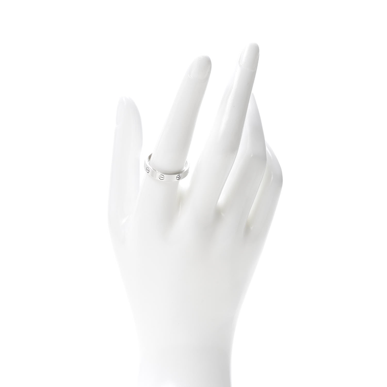 Cartier 18K White Gold 3.5mm LOVE Wedding Band Ring 59 8.75 2 of 5