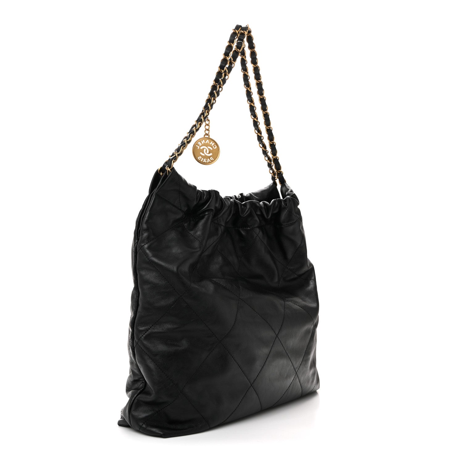 Chanel Shiny Calfskin Quilted Chanel 22 Black 4 of 11