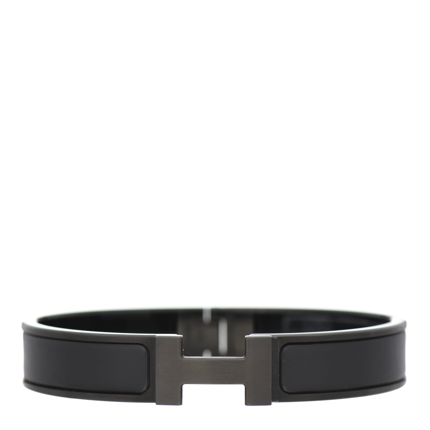Hermes Matte Enamel Narrow Clic Clac HH Bracelet T3 So Black 1 of 7