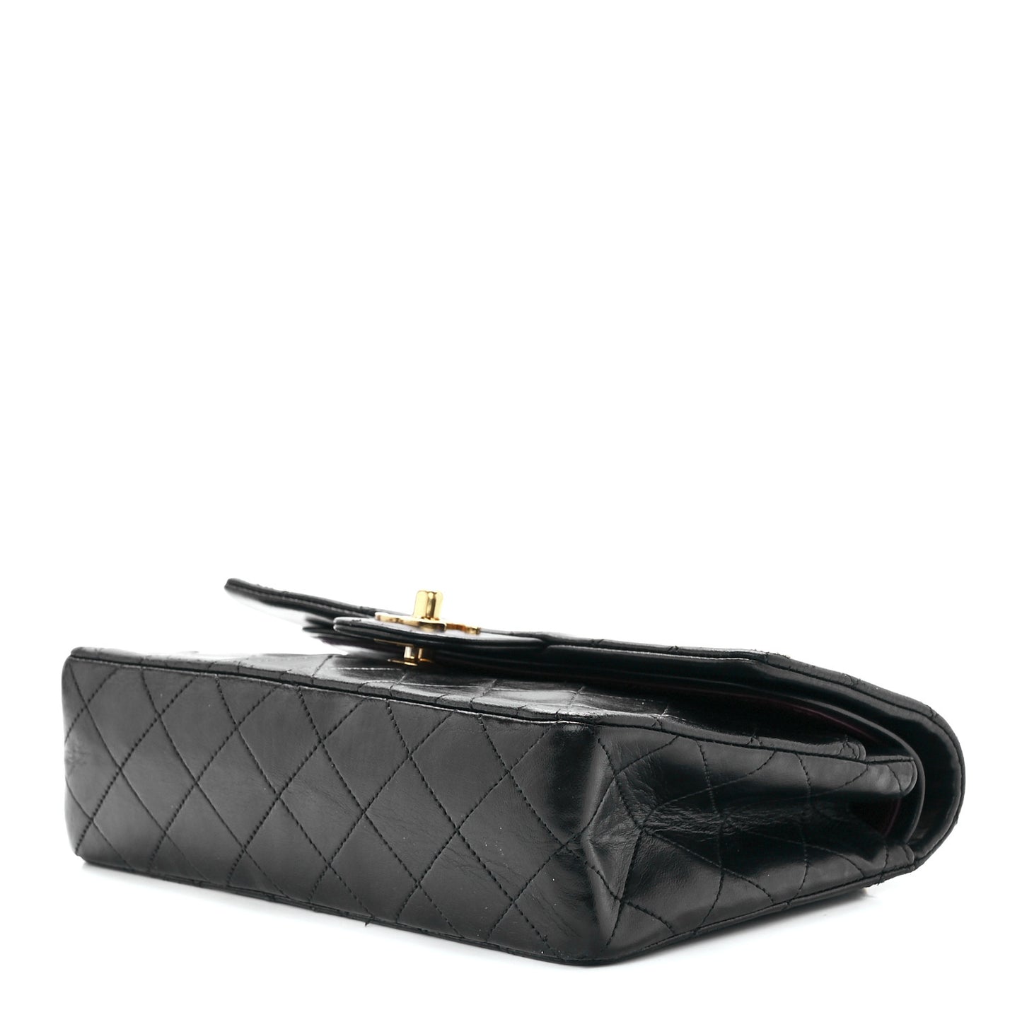 Lambskin Quilted Small Double Flap Black