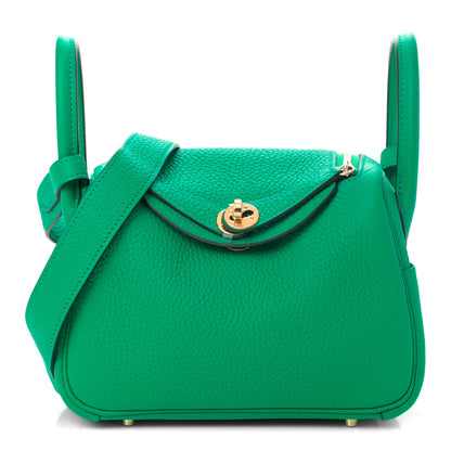 Hermes Taurillon Clemence Mini Lindy 20 Menthe 1 of 4