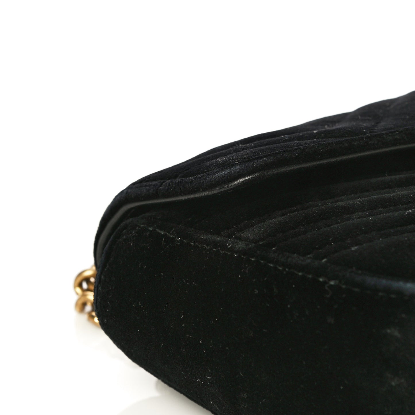 Velvet Matelasse Mini GG Marmont Shoulder Bag Black