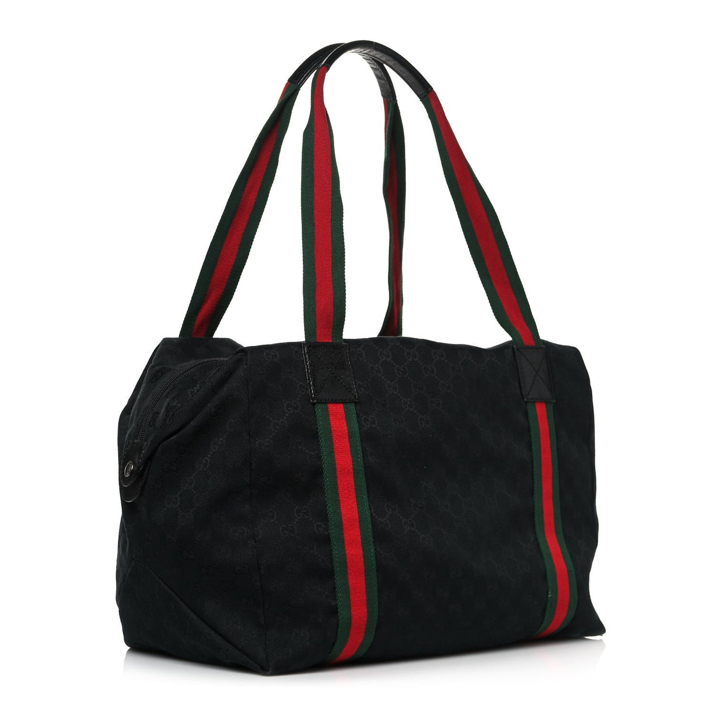 GG Monogram Web Medium Collapsible Carry On Duffle Black
