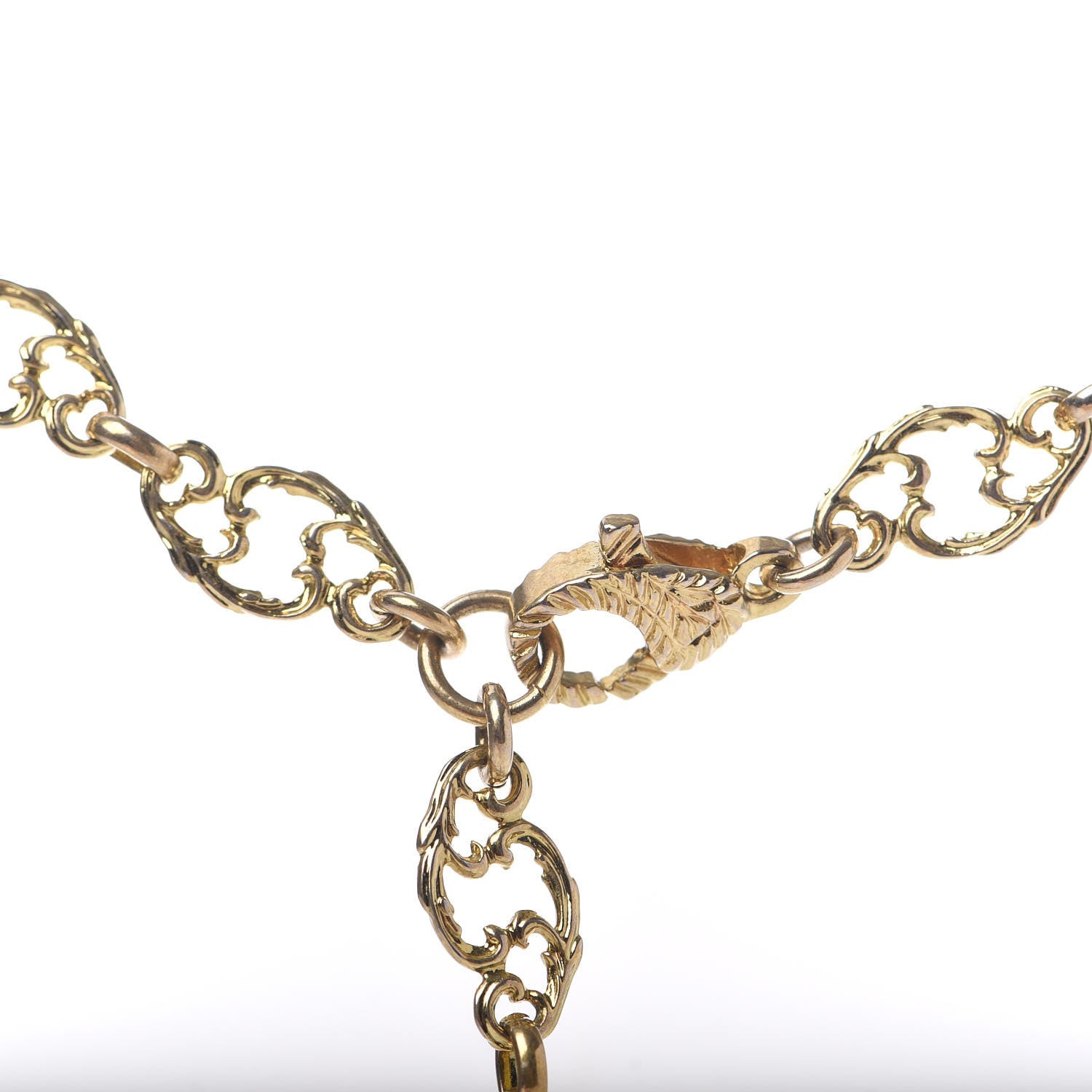Gucci Metal Enamel Roaring Tiger Pendant Necklace Gold 4 of 6
