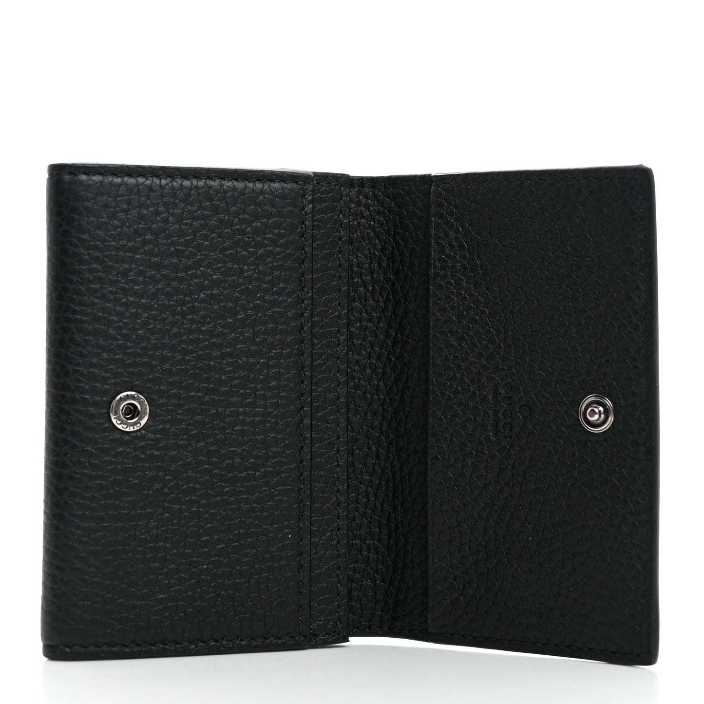 Grained Calfskin Logo Long Card Case Black