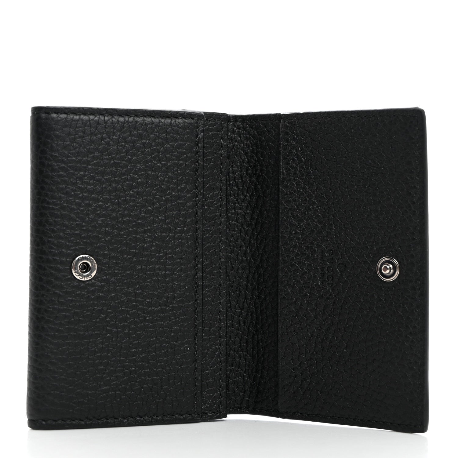 Gucci Grained Calfskin Logo Long Card Case Black 5 of 8