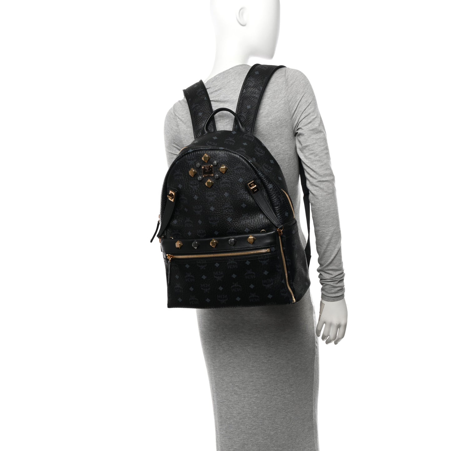 Visetos Studded Medium Dual Stark Backpack Black