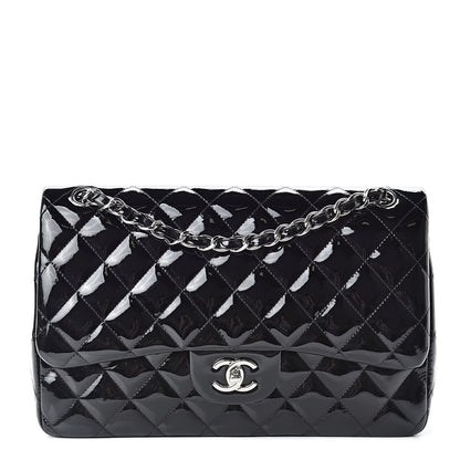 Chanel Patent Quilted Jumbo Double Flap Black 1 of 17