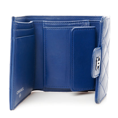 Chanel Lambskin Quilted Small Flap Wallet Blue 6 of 9