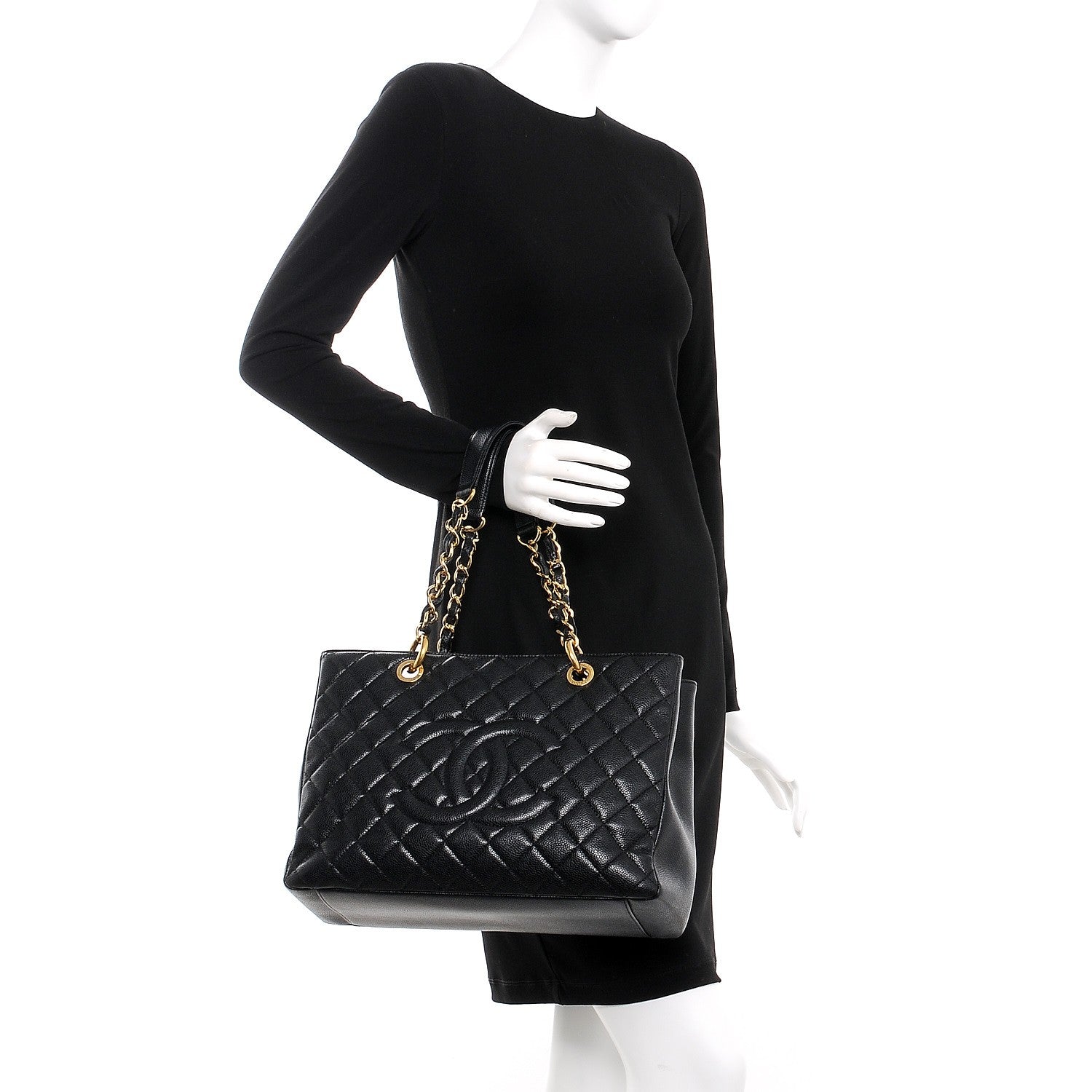 Chanel Caviar Quilted Grand Shopping Tote GST Black 2 of 7