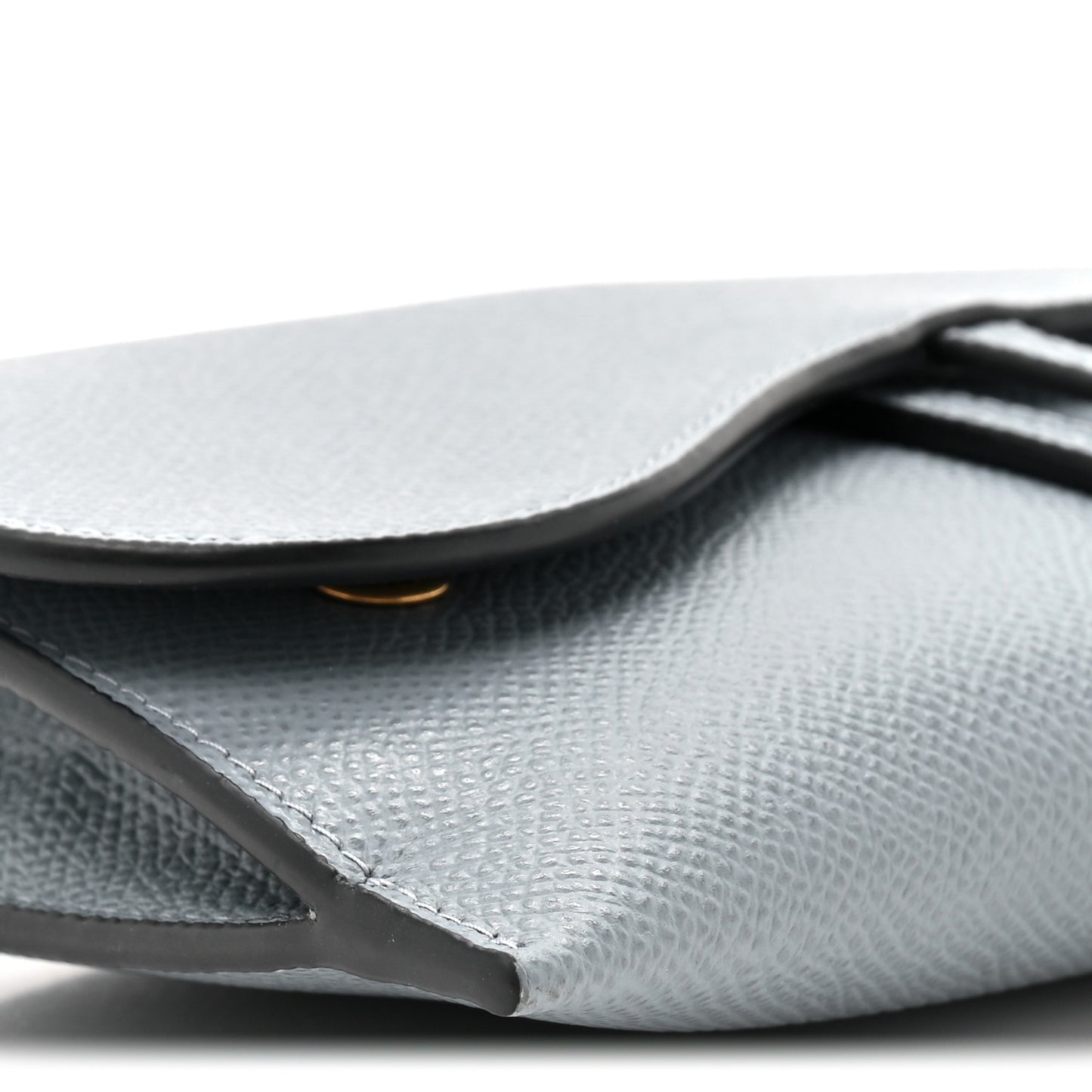 Grained Calfskin Saddle Chain Wallet Pouch Cloud Blue