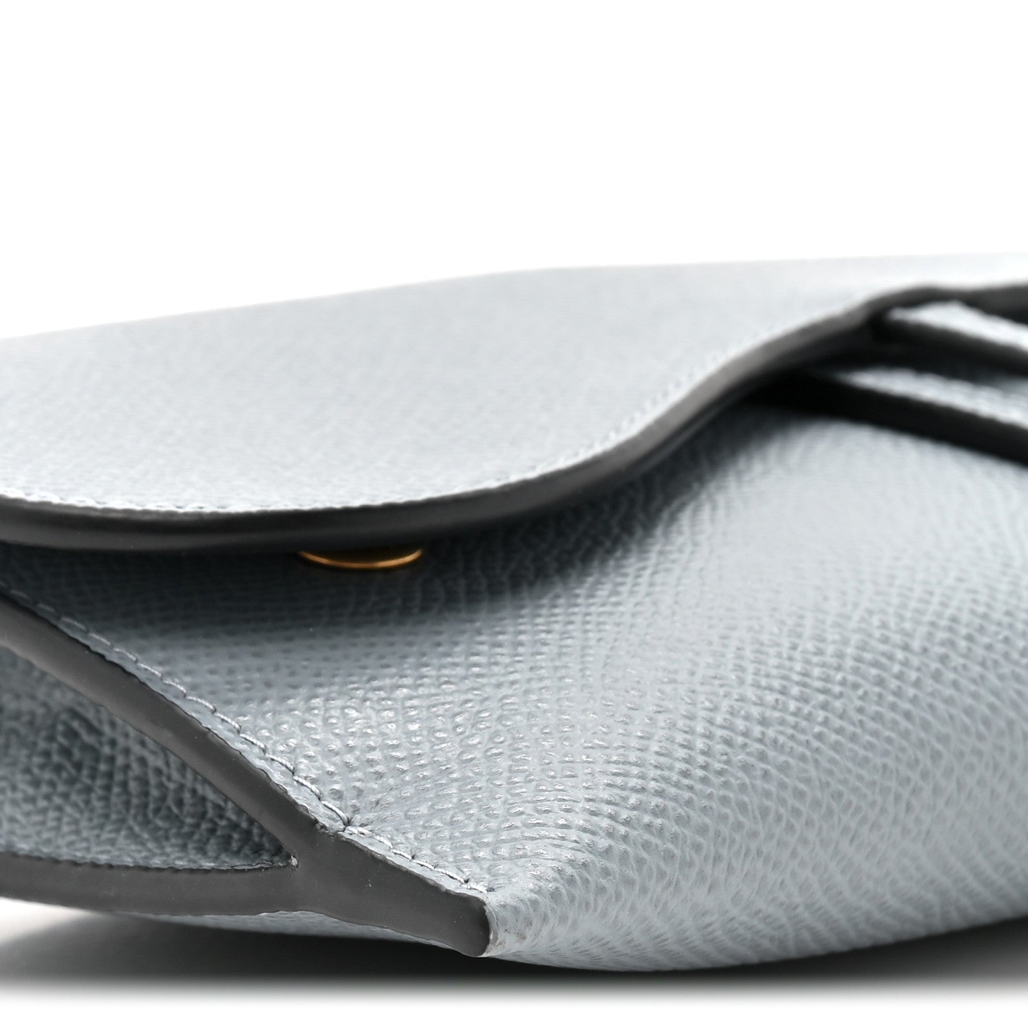 Christian Dior Grained Calfskin Saddle Chain Wallet Pouch Cloud Blue 10 of 11