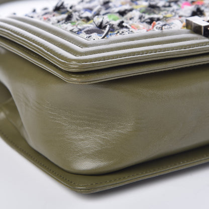 Chanel Tweed Lambskin Medium Boy Flap Khaki 9 of 11