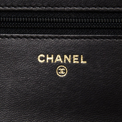 Chanel Lambskin Quilted Boy Wallet On Chain WOC Black 6 of 8