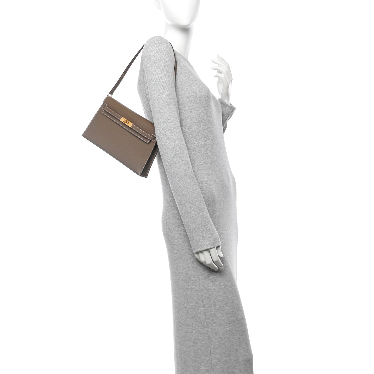 Hermes Madame Calfskin Kelly Elan Etoupe 2 of 11