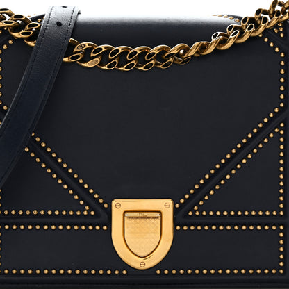 Christian Dior Lambskin Studded Medium Diorama Flap Bag Blue 8 of 10