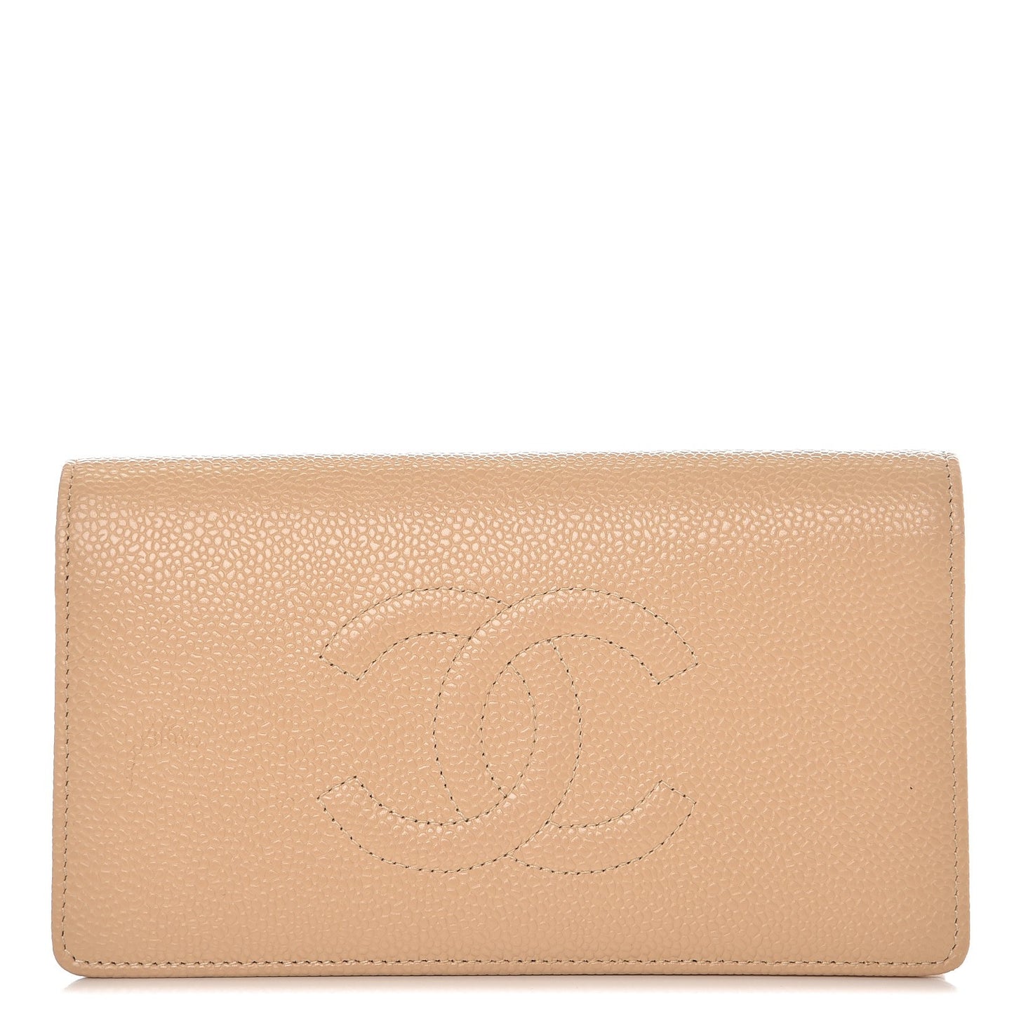 Caviar Timeless CC Yen Wallet Beige Clair