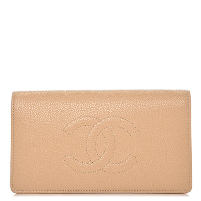 Chanel Caviar Timeless CC Yen Wallet Beige Clair 1 of 8