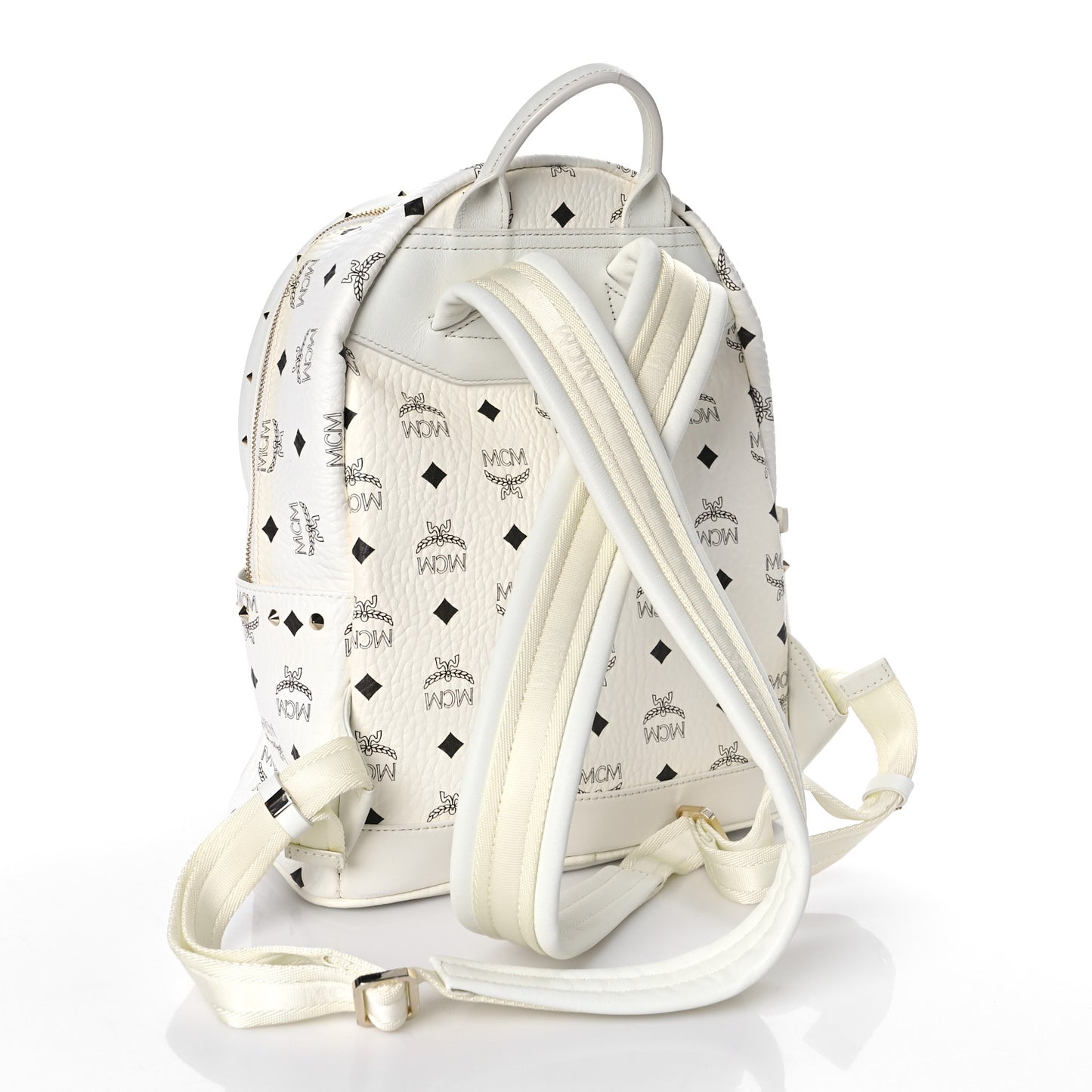 Visetos Swarovski Studded Small Diamond Backpack White