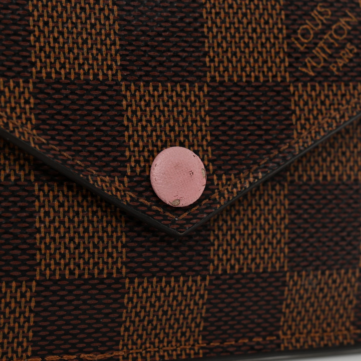 Damier Ebene Recto Verso Card Holder Rose Ballerine