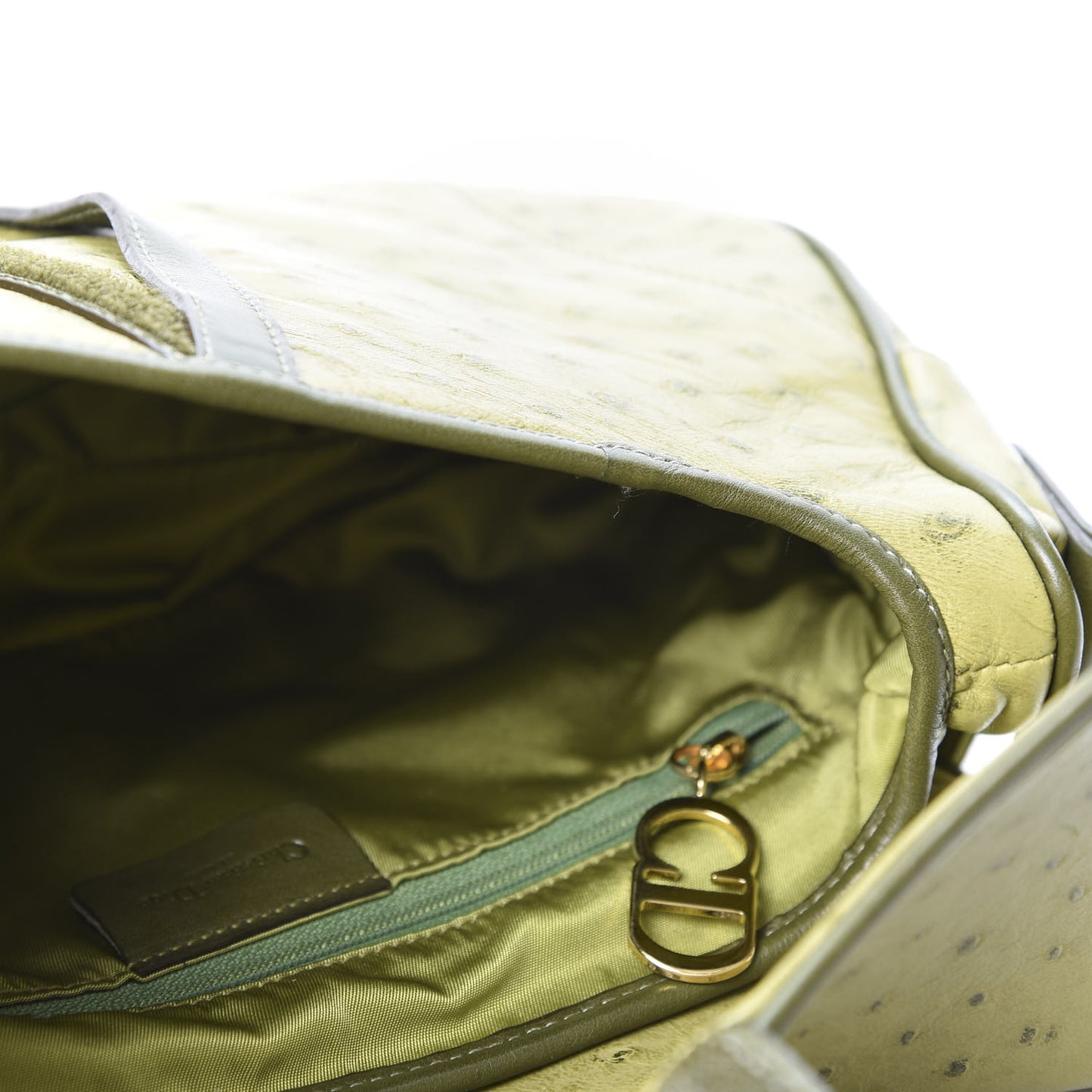 Ostrich Double Saddle Bag Green