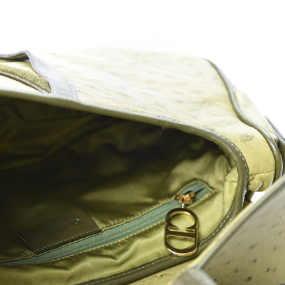 Christian Dior Ostrich Double Saddle Bag Green 4 of 9