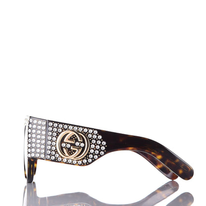 Gucci Acetate Crystal Oversize Hollywood Forever Sunglasses GG0144S Tortoiseshell 3 of 8