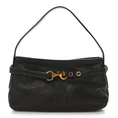 Miu Miu Nappa Aviator Regular Aventure Bag Black 1 of 9