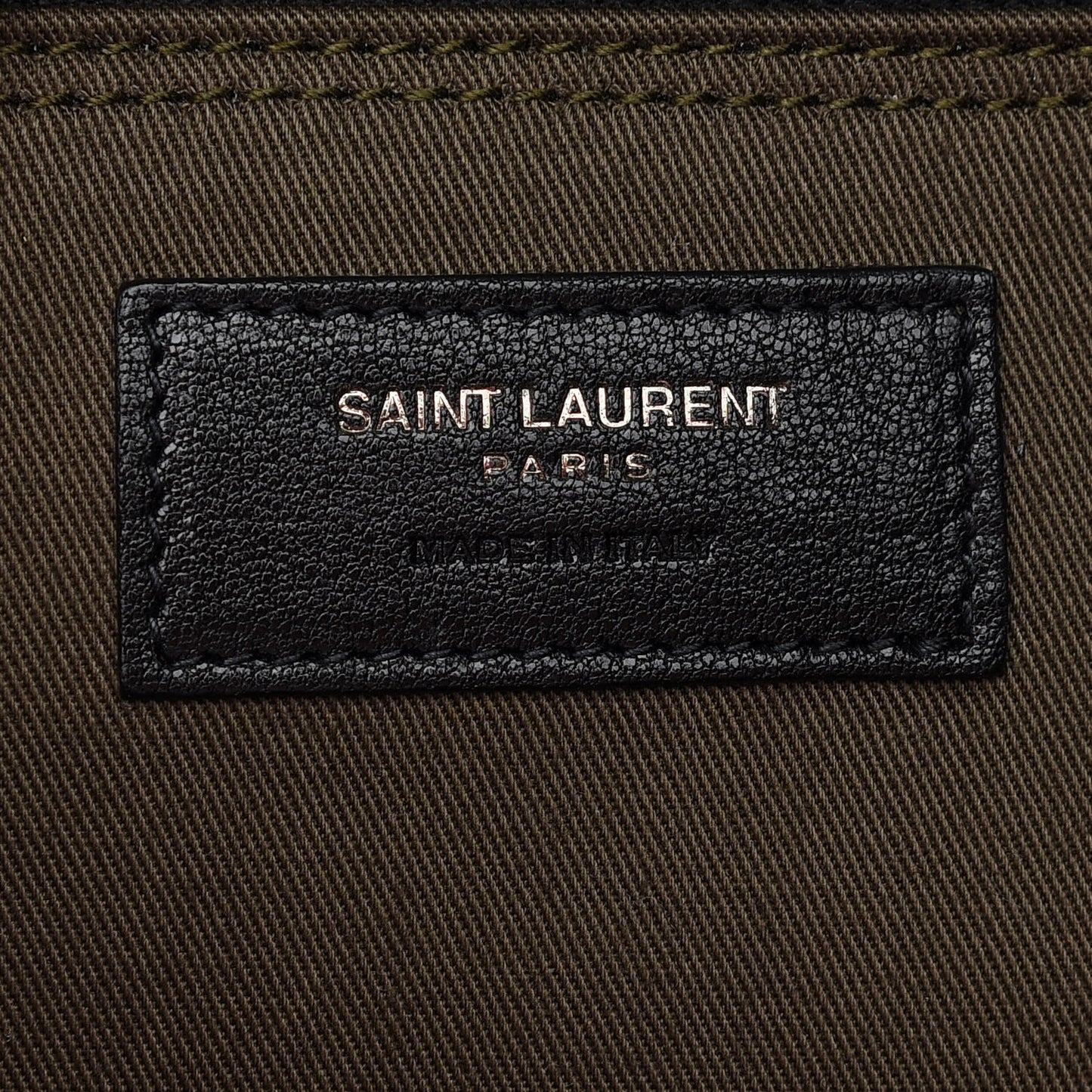 Linen Calfskin Rive Gauche Tote Khaki