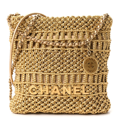Chanel Metallic Calfskin Macrame Mini Chanel 22 Gold 1 of 10