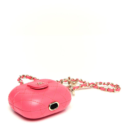 Chanel Lambskin Quilted Airpods Pro Case With Chain Pink 4 of 7