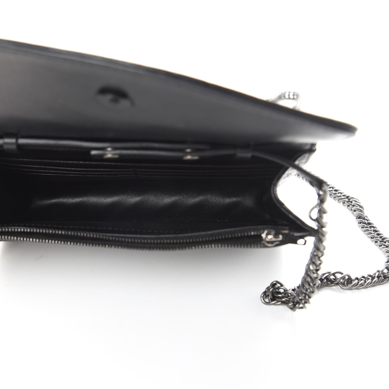 Balenciaga Shiny Goatskin Logo Embossed Monochrome BB Wallet On Chain Black 5 of 11