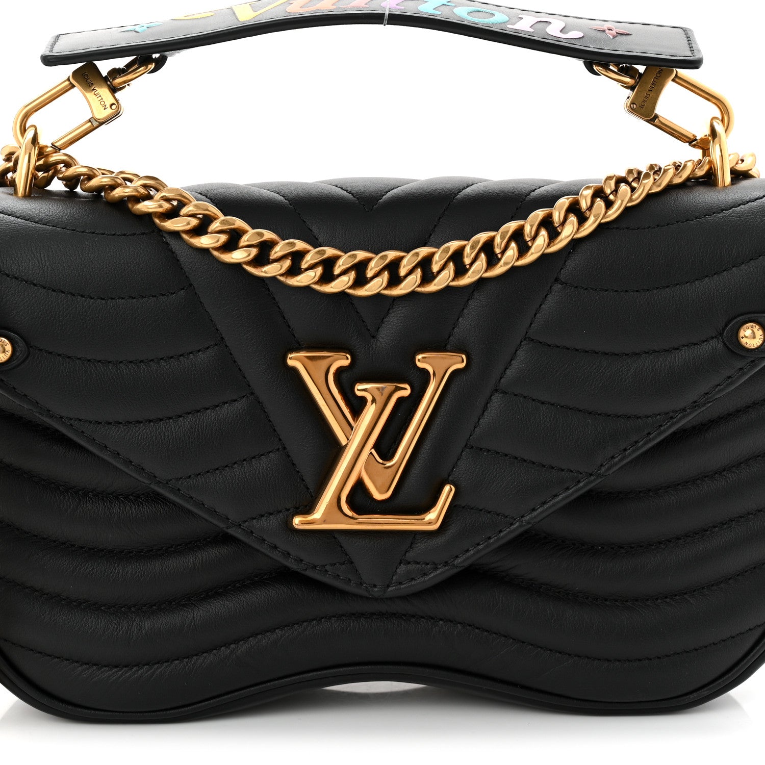 ご*！様 ブラックフライデースペシャルLouis Vuitton PM 首輪　未 Louis Vuitton Calfskin New Wave Chain PM Black 1855667 – FASHIONPHILE