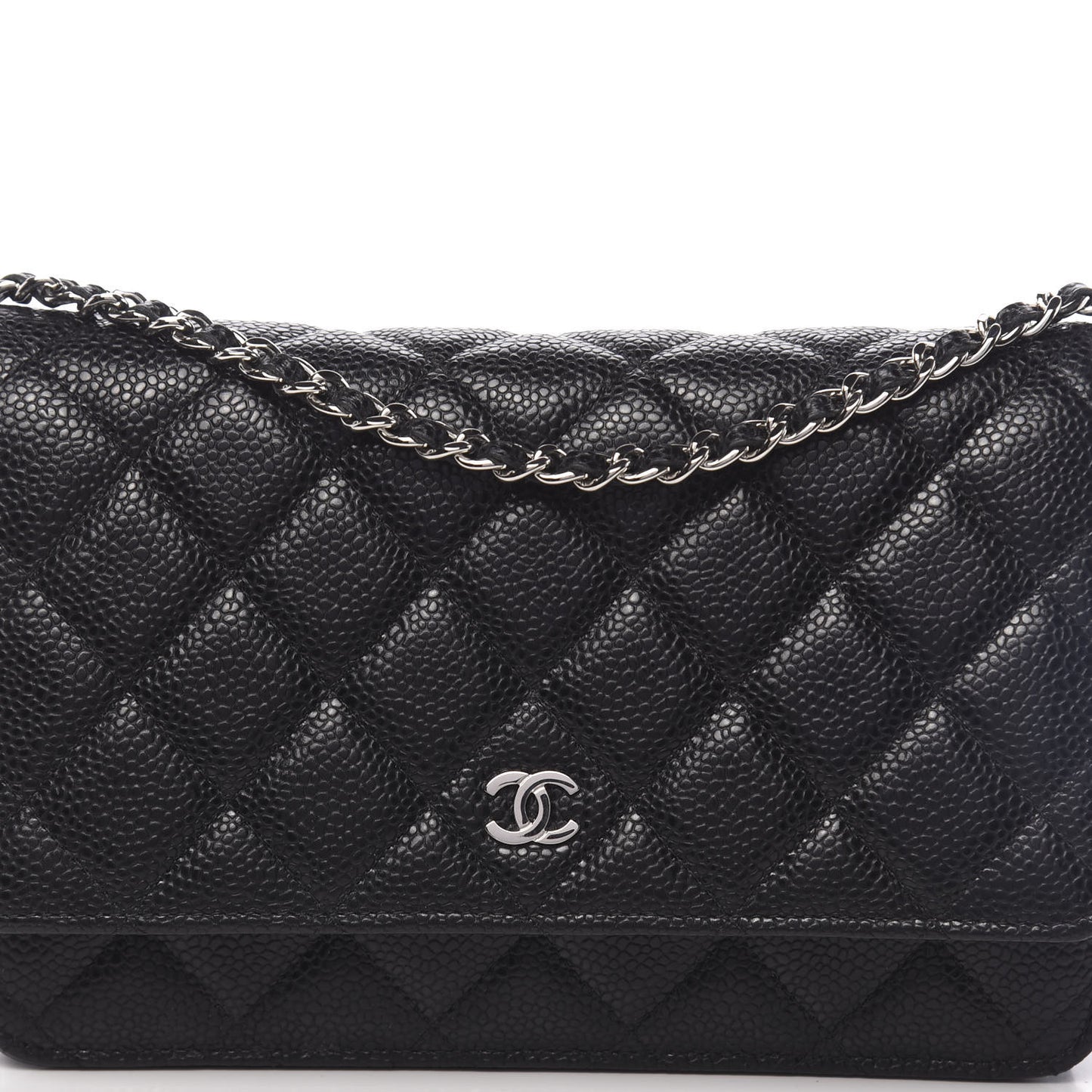 Caviar Quilted Wallet On Chain WOC Black