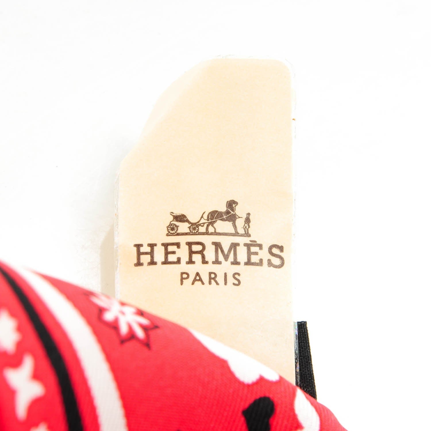 Hermes Silk Peuple Du Vent Bandana Twilly Rouge Noir Blanc 3 of 6