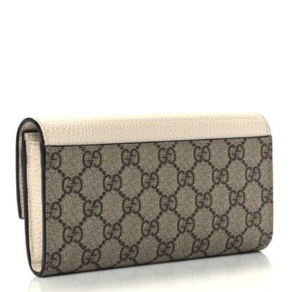 Gucci Dollar Calfskin GG Supreme Monogram GG Marmont Continental Wallet Mystic White Beige Ebony 3 of 10