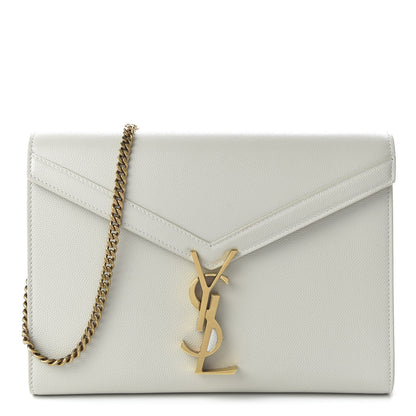 Saint Laurent Grain De Poudre Monogram Cassandra Chain Wallet Crema Soft Rouge Legion 1 of 9