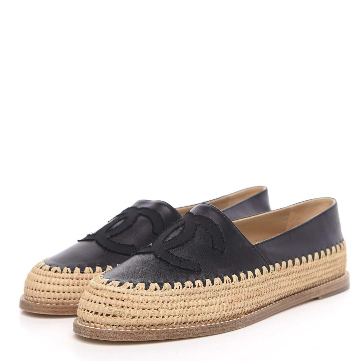 Lambskin Grosgrain CC Espadrilles 39 Black