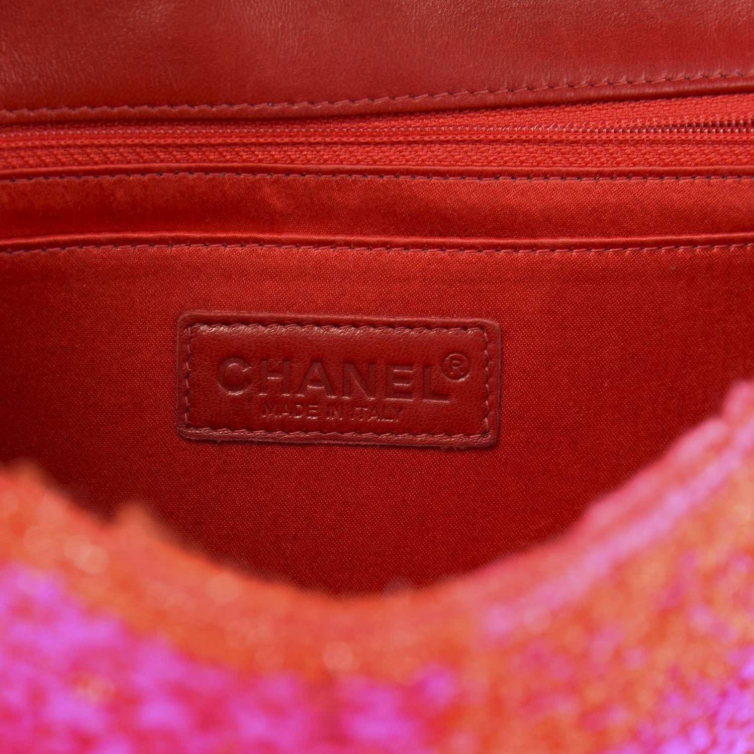 Chanel Tweed Quilted Medium Single Flap Red Pink 6 of 12