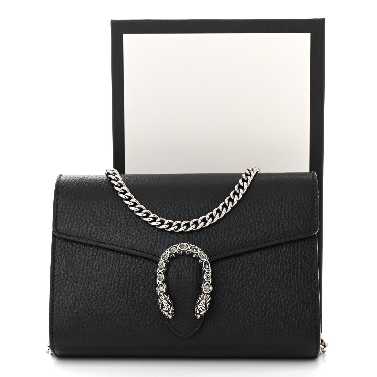 Gucci Calfskin Mini Dionysus Chain Wallet Black 13 of 13