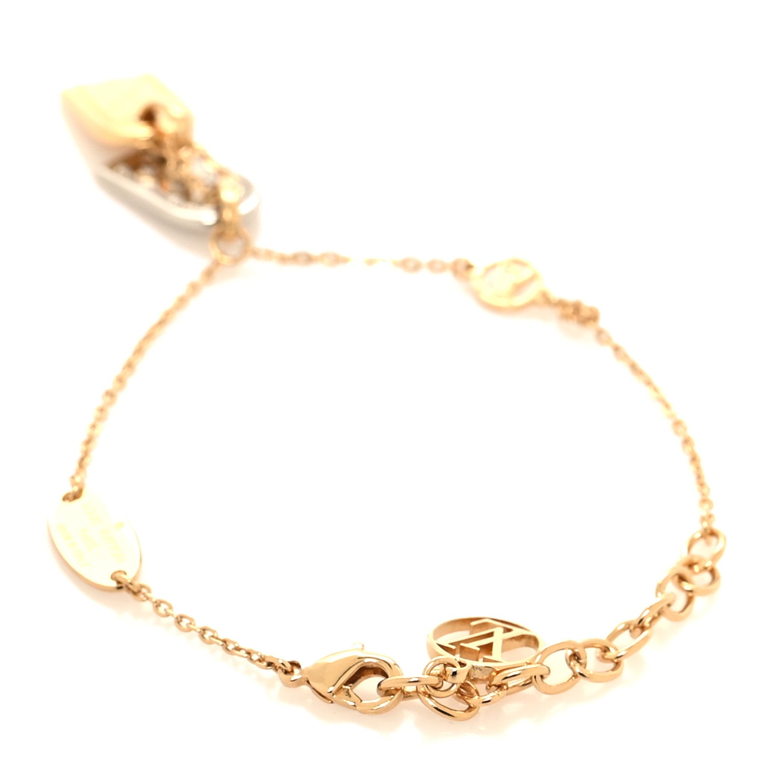Louis Vuitton Brass Nanogram Bracelet Silver Gold 3 of 7