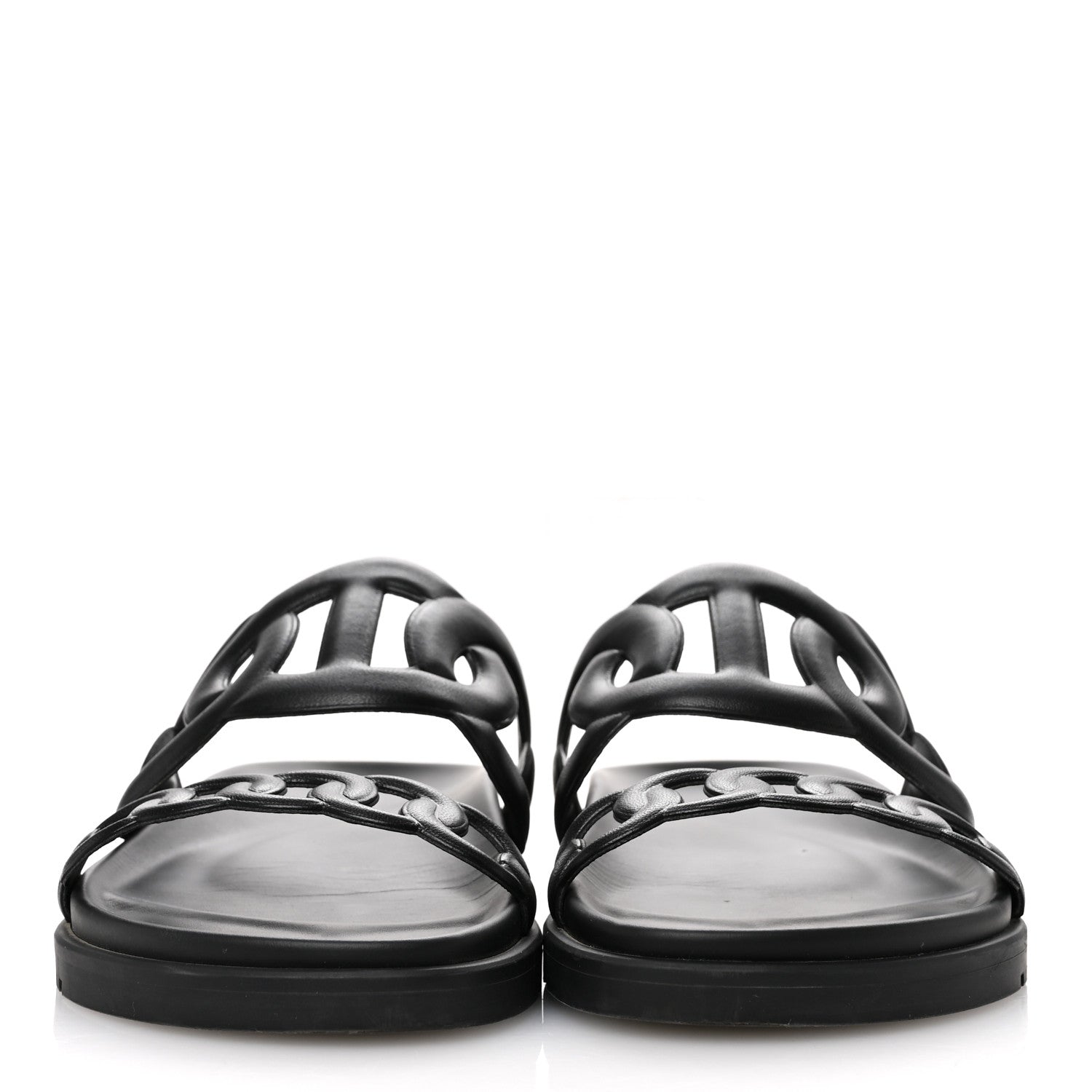 Hermes Nappa Extra Sandals 35.5 Black 3 of 10
