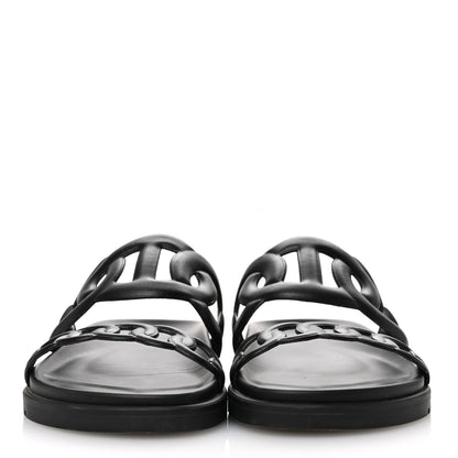 Hermes Nappa Extra Sandals 35.5 Black 3 of 10