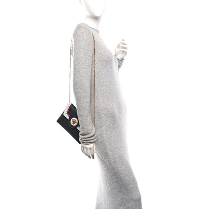 Versace Calfskin Medusa Whipstitch Envelope Clutch Black White 2 of 9