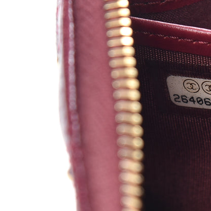Chanel Lambskin Studded Quilted Zip Around Wallet Burgundy 8 of 13