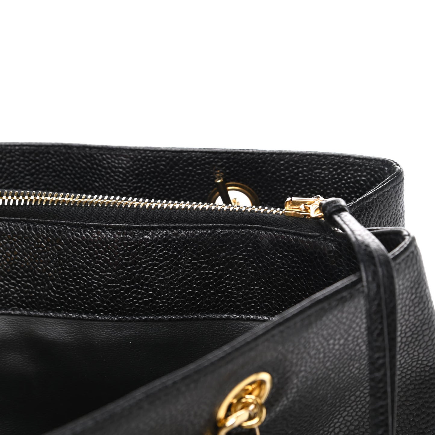 Caviar Flap Shoulder Bag Black