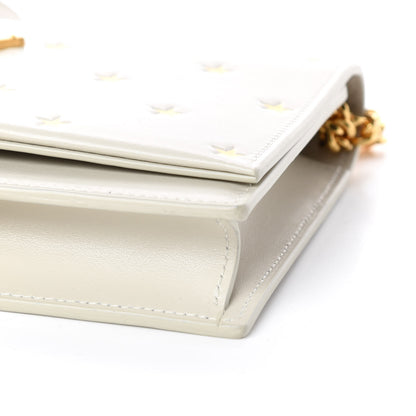 Saint Laurent Calfskin Star Print Monogram Kate Tassel Chain Wallet White Gold 6 of 8