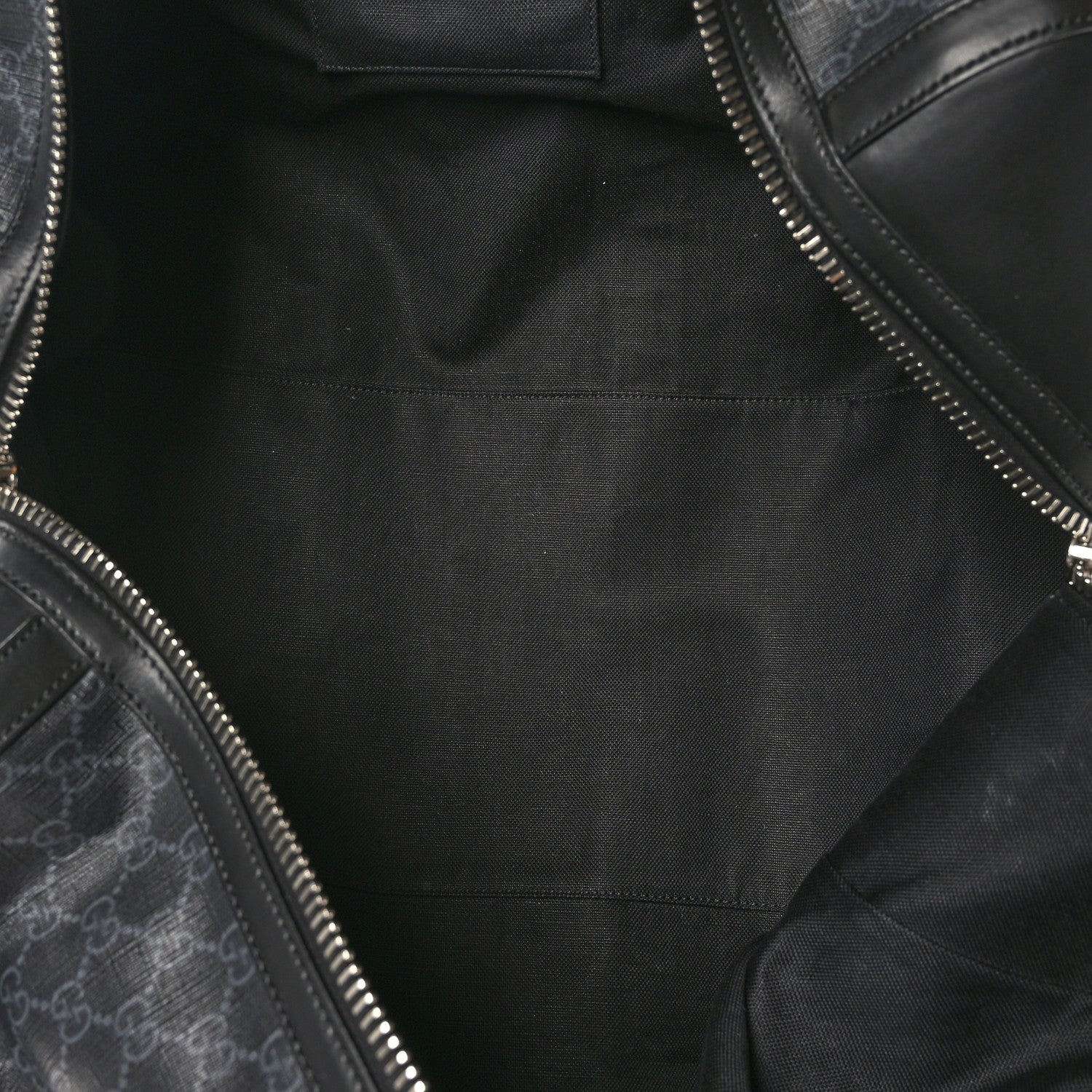 Gucci Soft GG Supreme Monogram Appia Calfskin Web Large Carry On Duffle Bag Black Grey 4 of 12