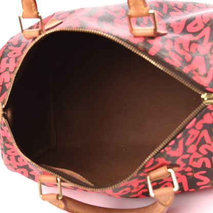 Louis Vuitton Monogram Graffiti Speedy 30 Fuchsia 5 of 15