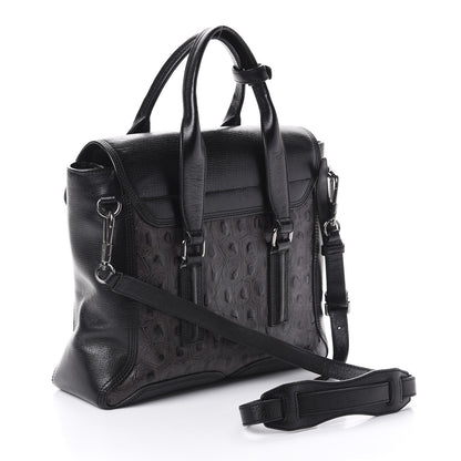 3.1 Phillip Lim 3.1 Turtle Embossed Medium Pashli Satchel Black 3 of 9